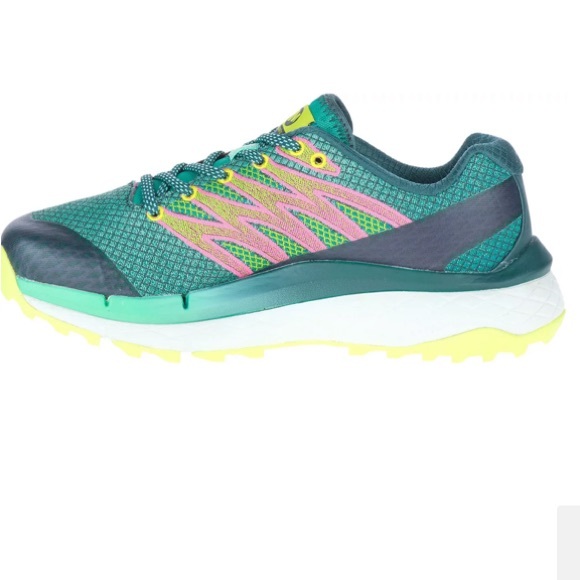 ⛰️🥾❄️🌲Merrell Metallic Emerald Green Trail Hiking/Running Shoes - Picture 2 of 4